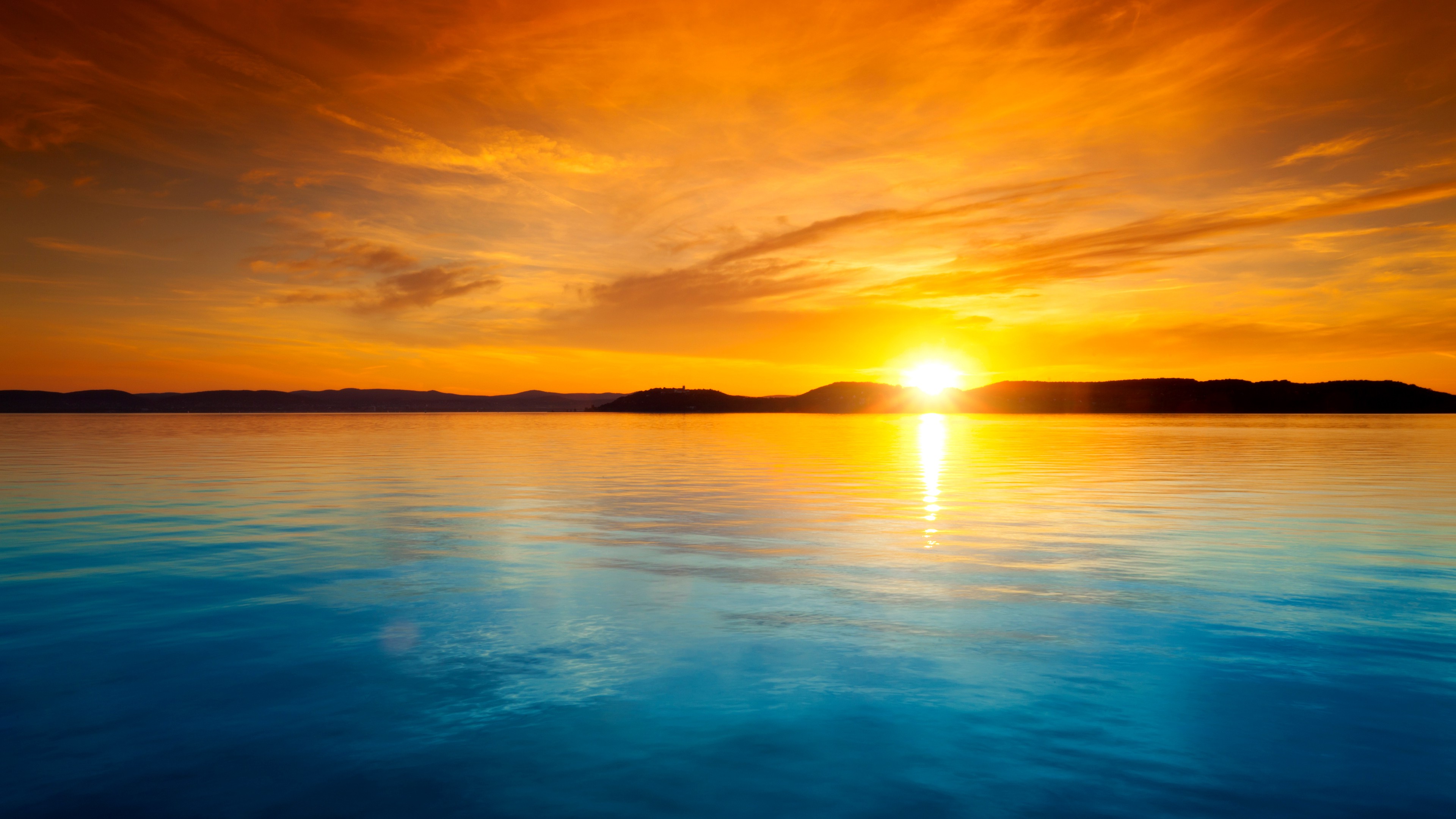 horizon wallpaper hd,sky,horizon,afterglow,body of water,water