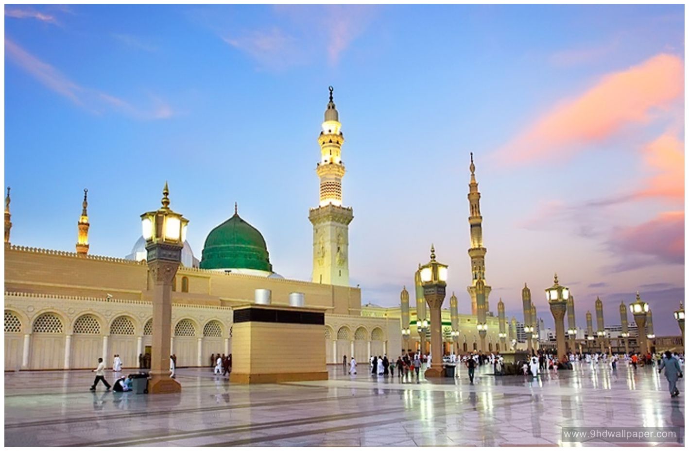 masjid nabawi wallpaper,landmark,mosque,place of worship,khanqah,building