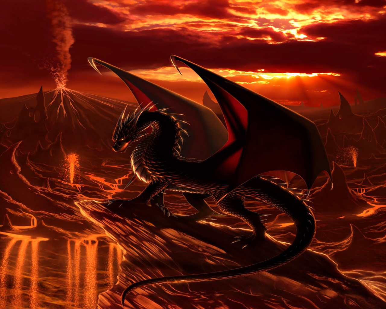 red dragon wallpaper,dragon,cg artwork,fictional character,mythical creature,mythology