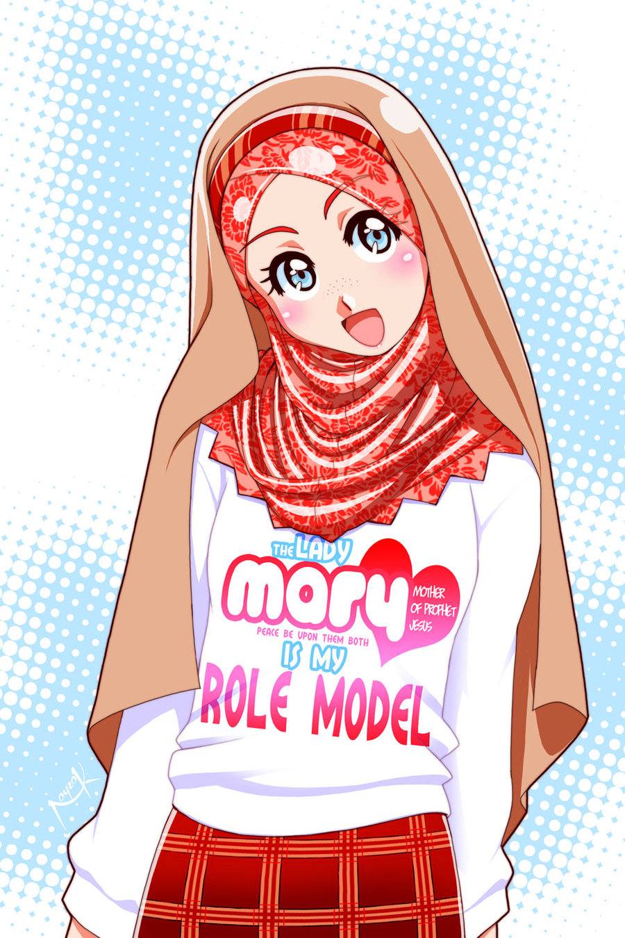 anime muslimah wallpaper,cartoon,illustration,anime,muscle,neck