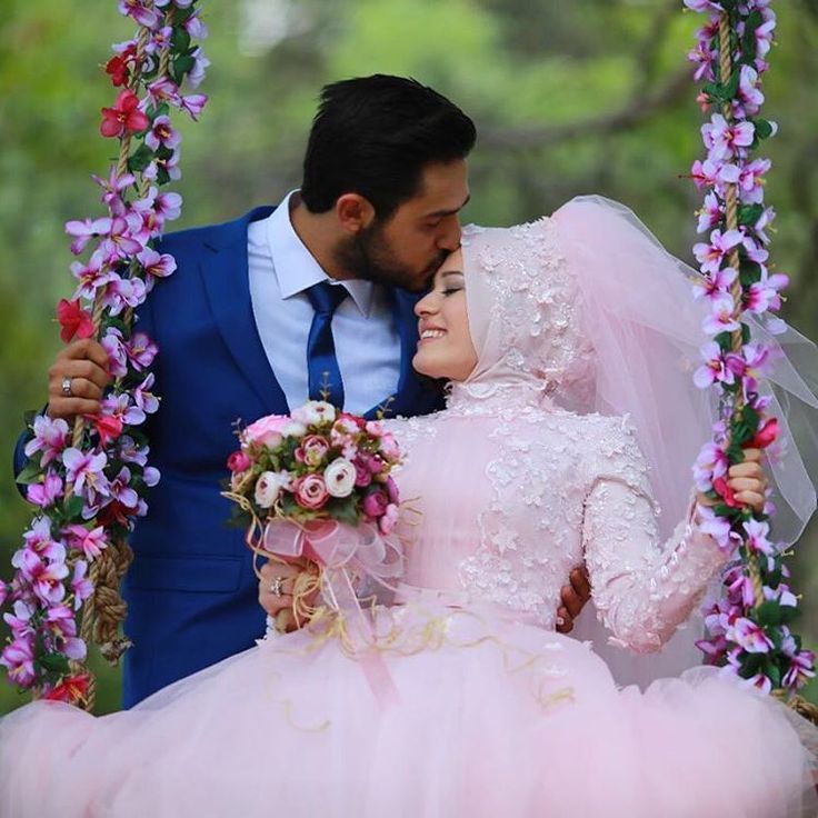 이슬람 커플 벽지,신부,웨딩 드레스,분홍,겉옷,드레스