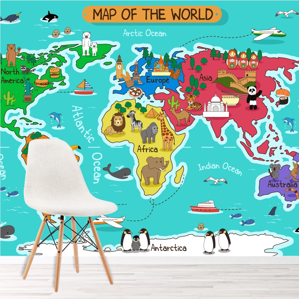 Animal map. Мапа дель Мондо. World Map cartoon. Cartoon World Map for Kids. Adhesive Vinyl World Map.