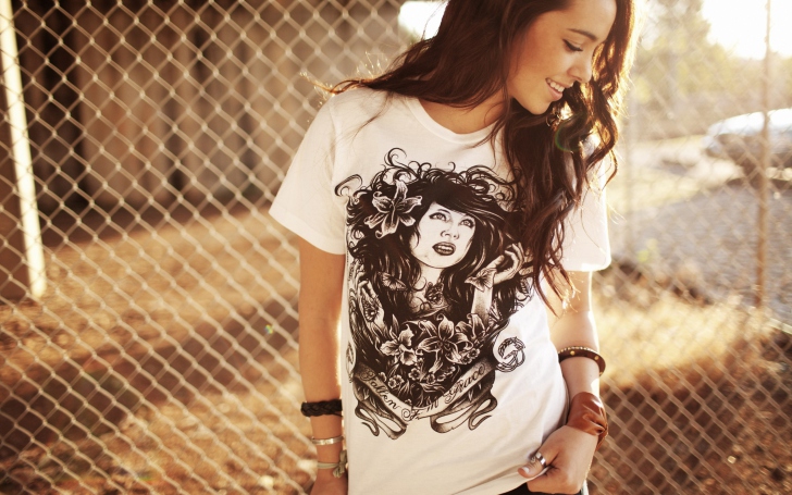 펑키 소녀 벽지,티셔츠,의류,멋있는,어깨,소매