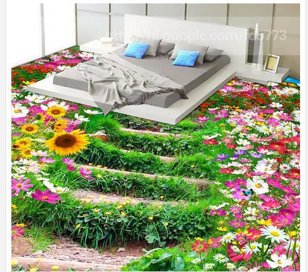 fond d'écran lantai 3d,drap de lit,textile,fleur,plante,herbe