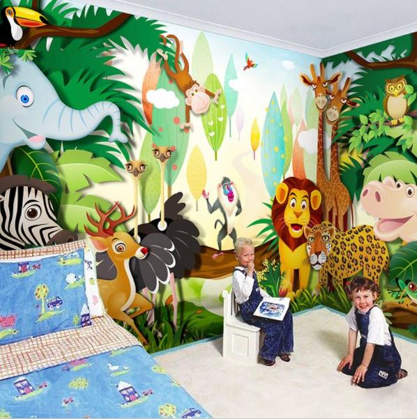 kids animal wallpaper,cartoon,wall,mural,room,wallpaper