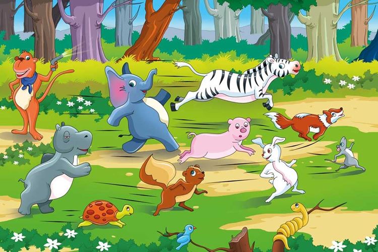 어린이 동물 벽지,만화 영화,만화,야생 동물,삽화,밀림