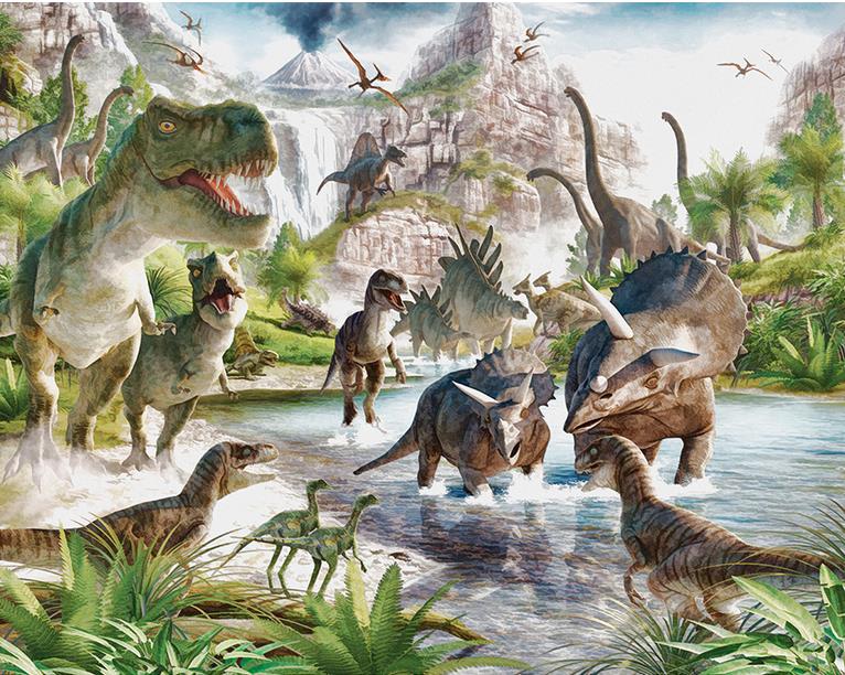 papier peint enfants dinosaure,dinosaure,tyrannosaure,velociraptor,troodon,animal terrestre