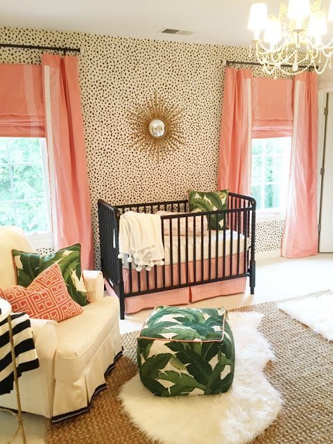 baby girl bedroom wallpaper,room,furniture,interior design,product,green
