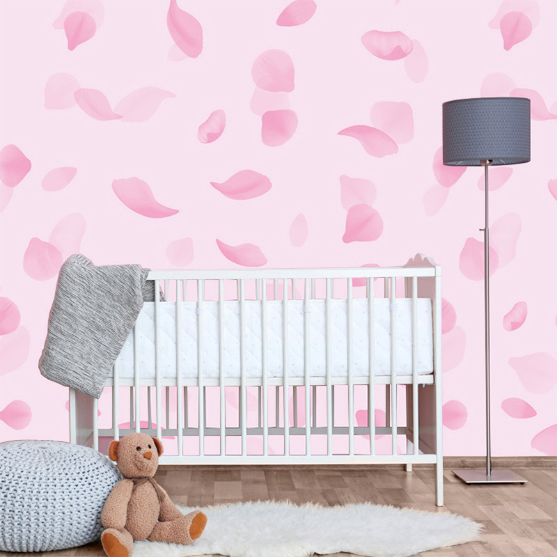 baby girl bedroom wallpaper,pink,product,wall,room,infant bed