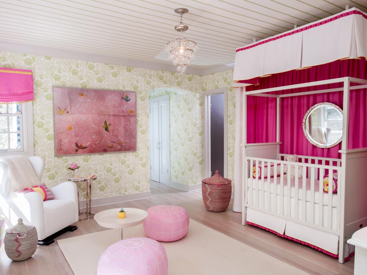 女の赤ちゃんの寝室の壁紙,ピンク,ルーム,家具,製品,寝室