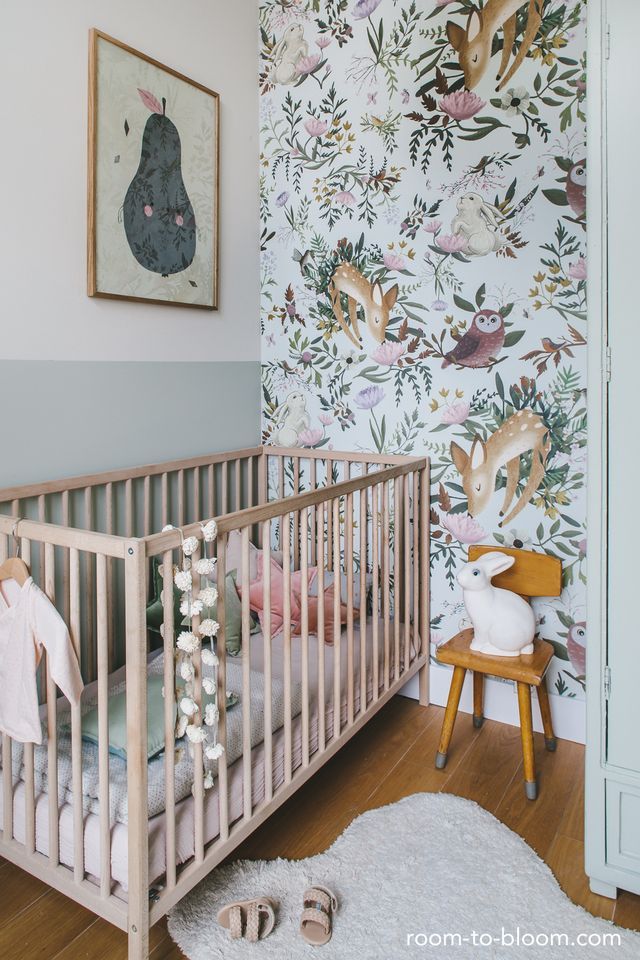 animal nursery wallpaper,product,room,furniture,nursery,bed