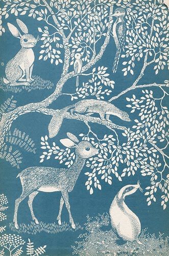 papel tapiz vivero vintage,ilustración,árbol,arte,ciervo,modelo