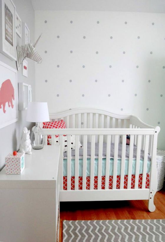 unisex nursery wallpaper,product,infant bed,white,room,furniture