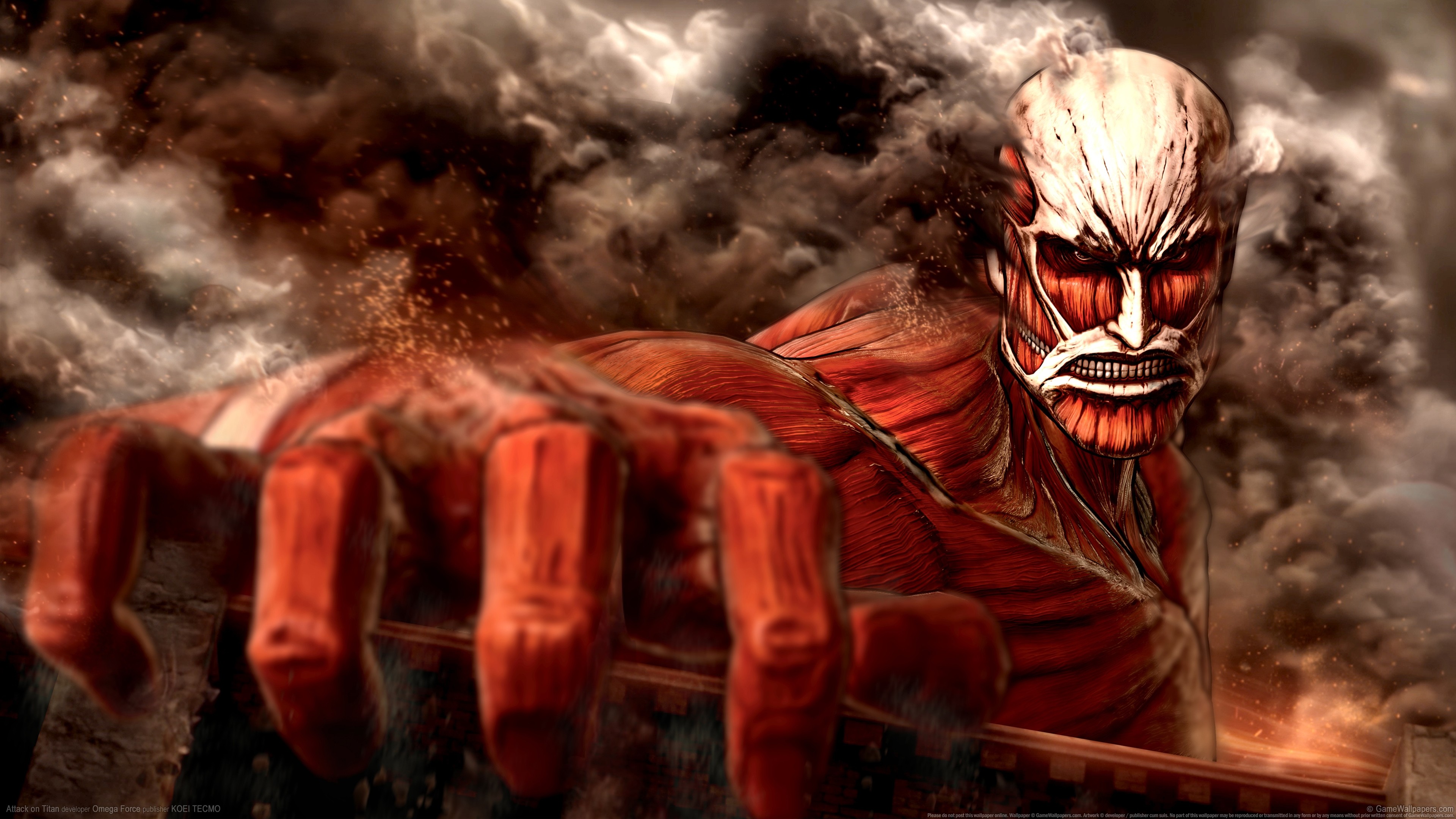 colossal titan wallpaper,fictional character,demon,cg artwork,action adventure game,illustration