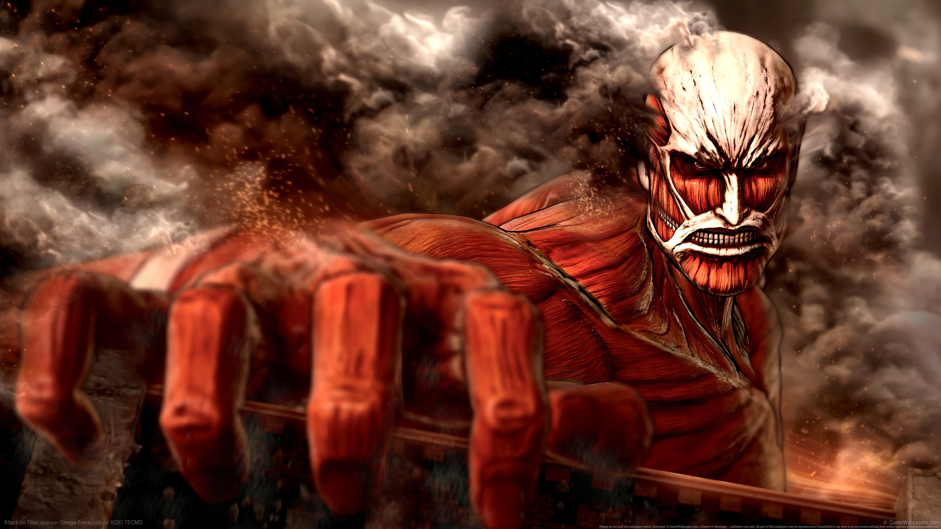 papier peint colossal titan,personnage fictif,démon,oeuvre de cg,jeu d'aventure d'action,illustration