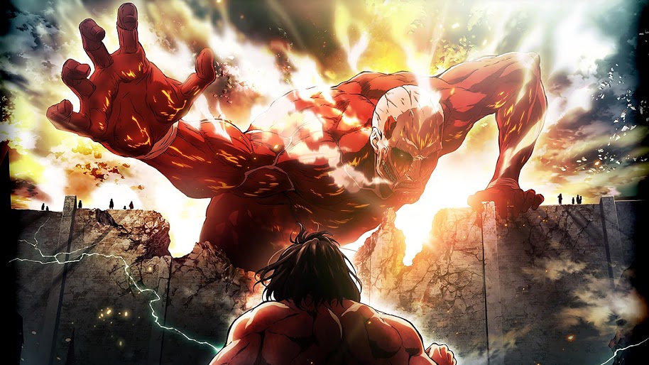 colossal titan wallpaper,action adventure game,cg artwork,fictional character,mythology,geological phenomenon