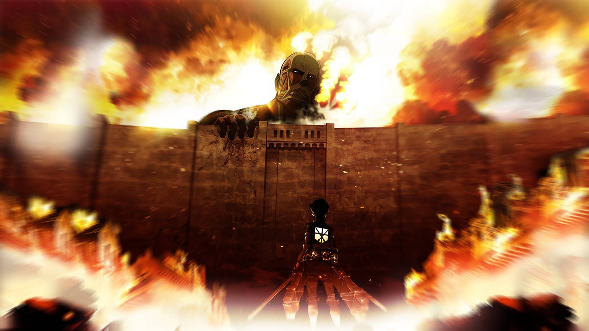 colossal titan wallpaper,action adventure game,strategy video game,pc game,explosion,games