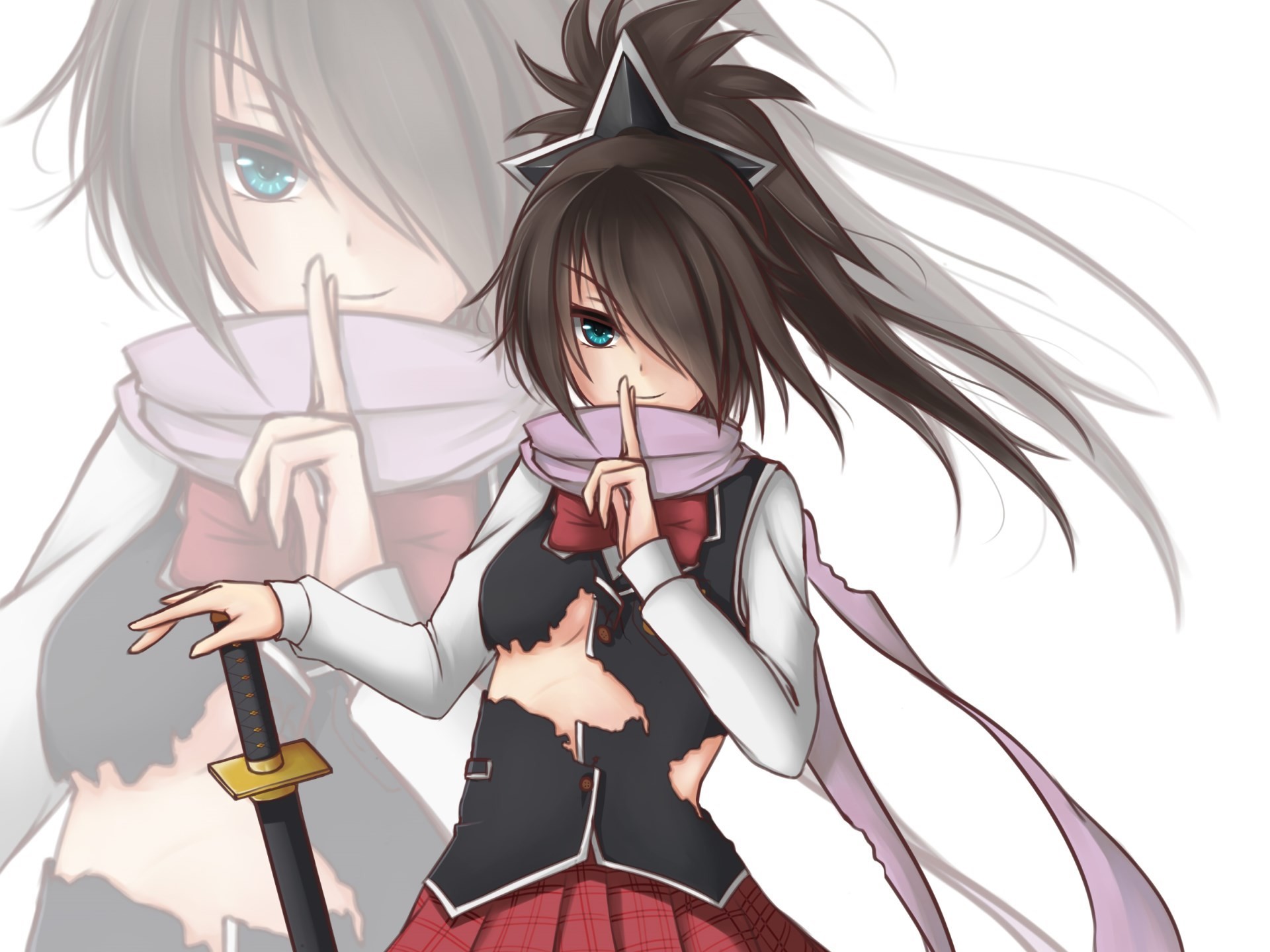 trinity seven wallpaper,cartoon,anime,cg artwork,long hair,black hair