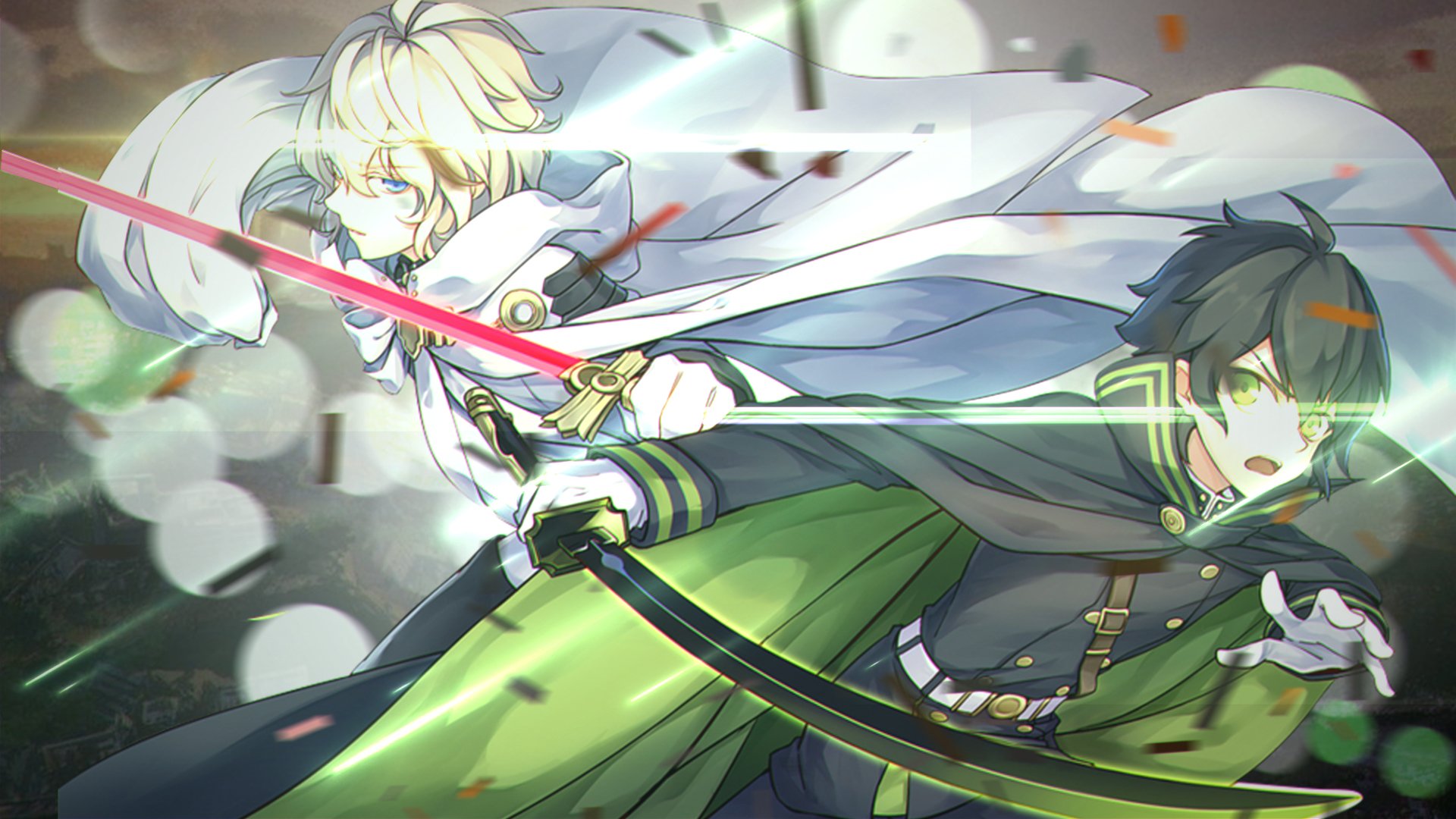 seraph of the end wallpaper,cartoon,cg artwork,anime,illustration,long hair