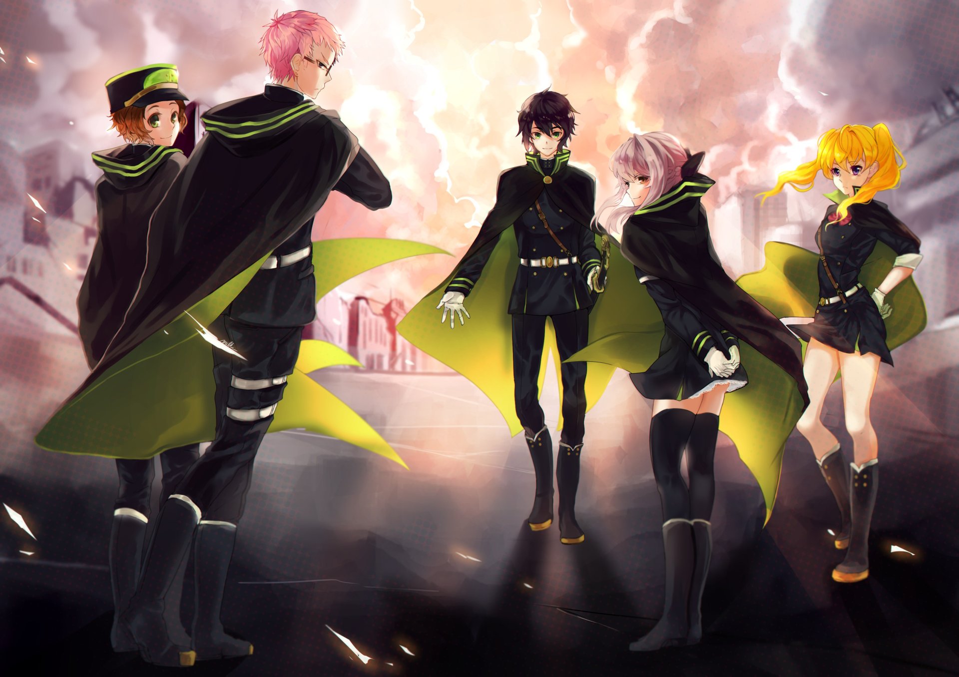 seraph of the end wallpaper,fictional character,illustration,anime,superhero,graphic design