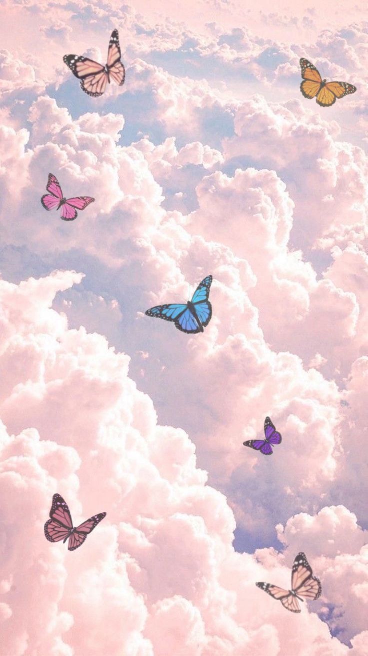 携帯電話の壁紙の画像,空,雲,積雲,昼間,ピンク