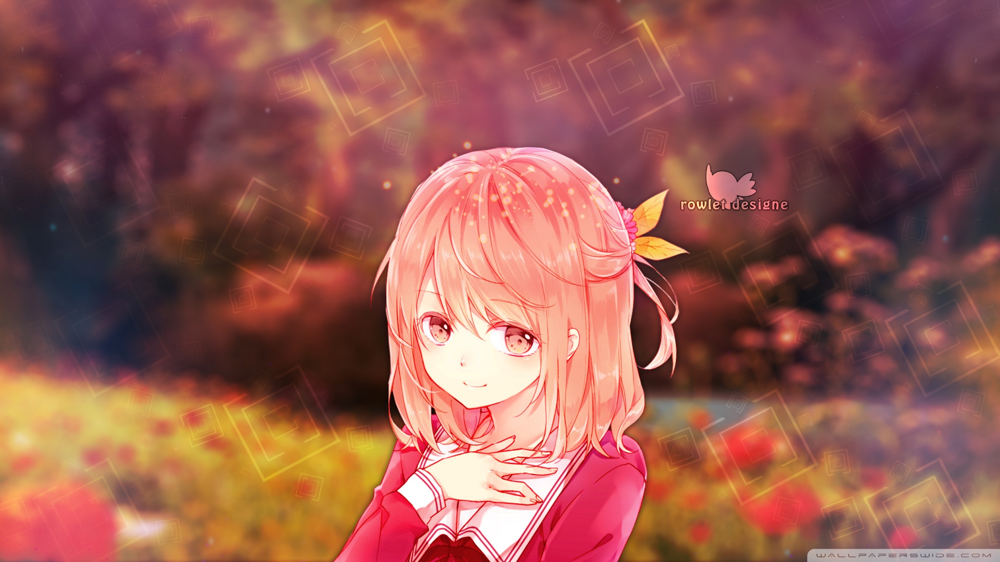 carta da parati anime girl,anime,cartone animato,cg artwork,rosa,cielo