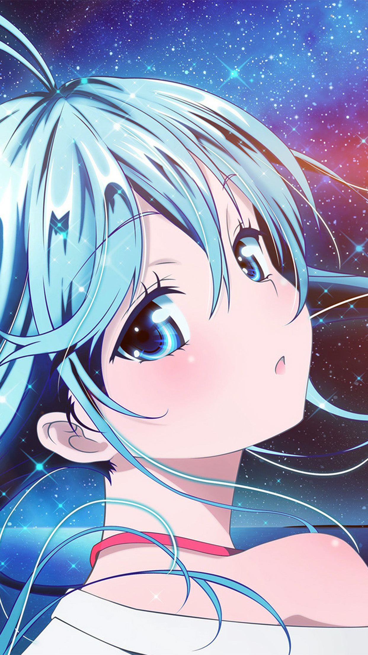 anime girl wallpaper,cartoon,anime,cg artwork,head,sky