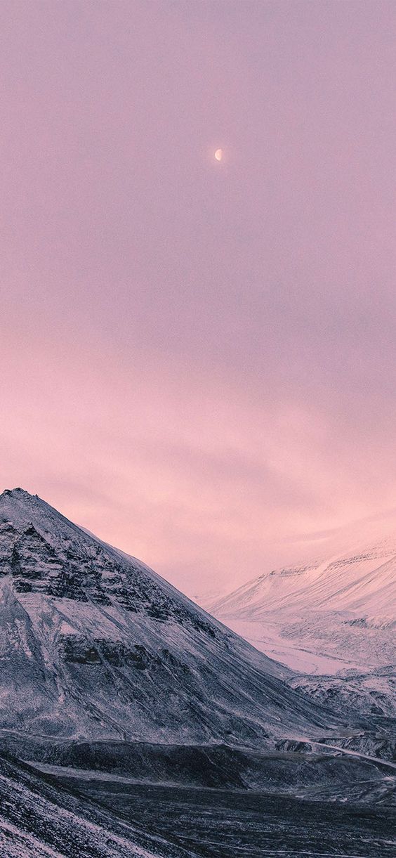 cute iphone wallpapers,sky,mountainous landforms,mountain,pink,mountain range