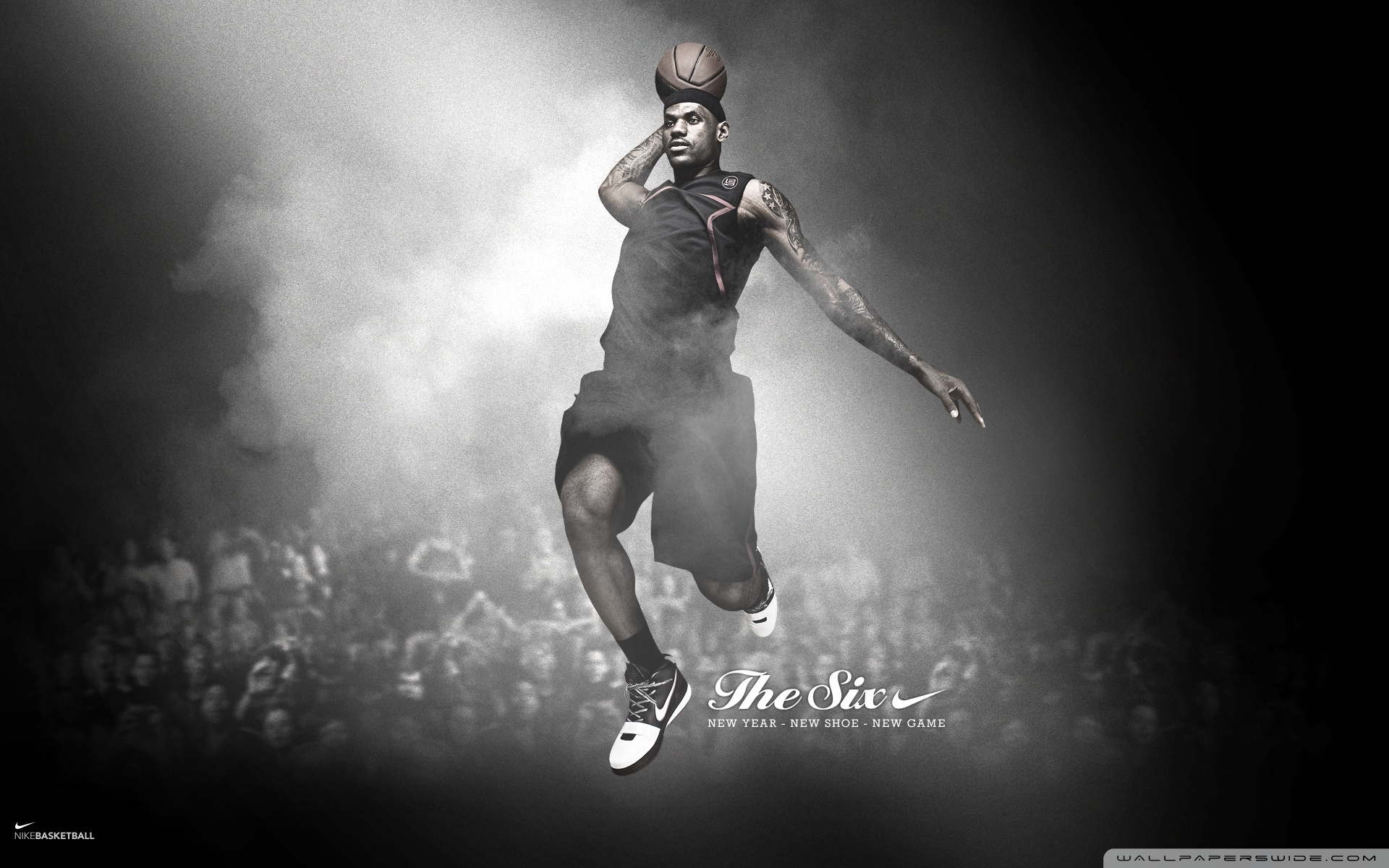 lebron james wallpaper,photograph,photography,flash photography,black and white,darkness