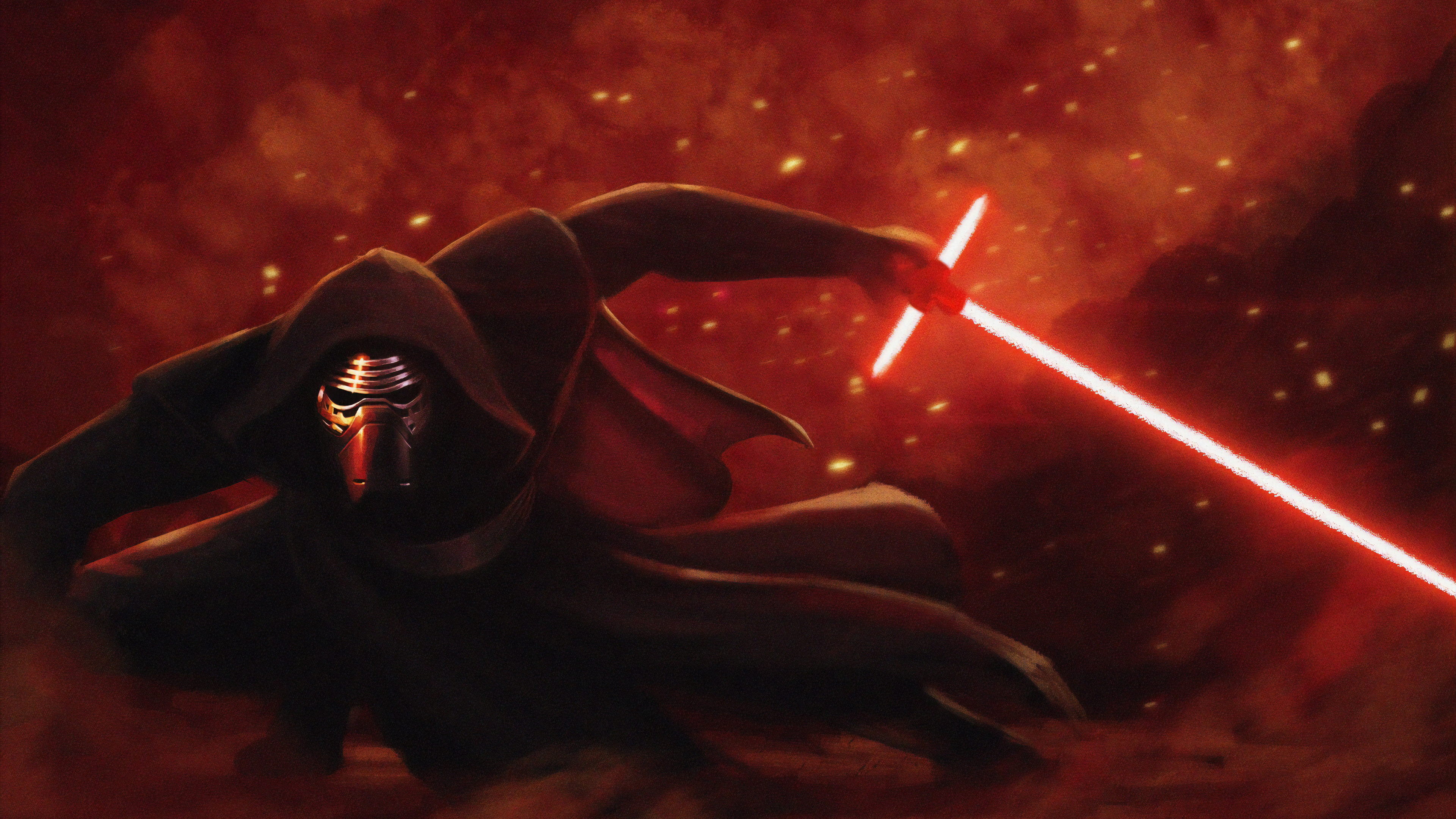 darth vader wallpaper,red,cg artwork,fictional character,space,illustration