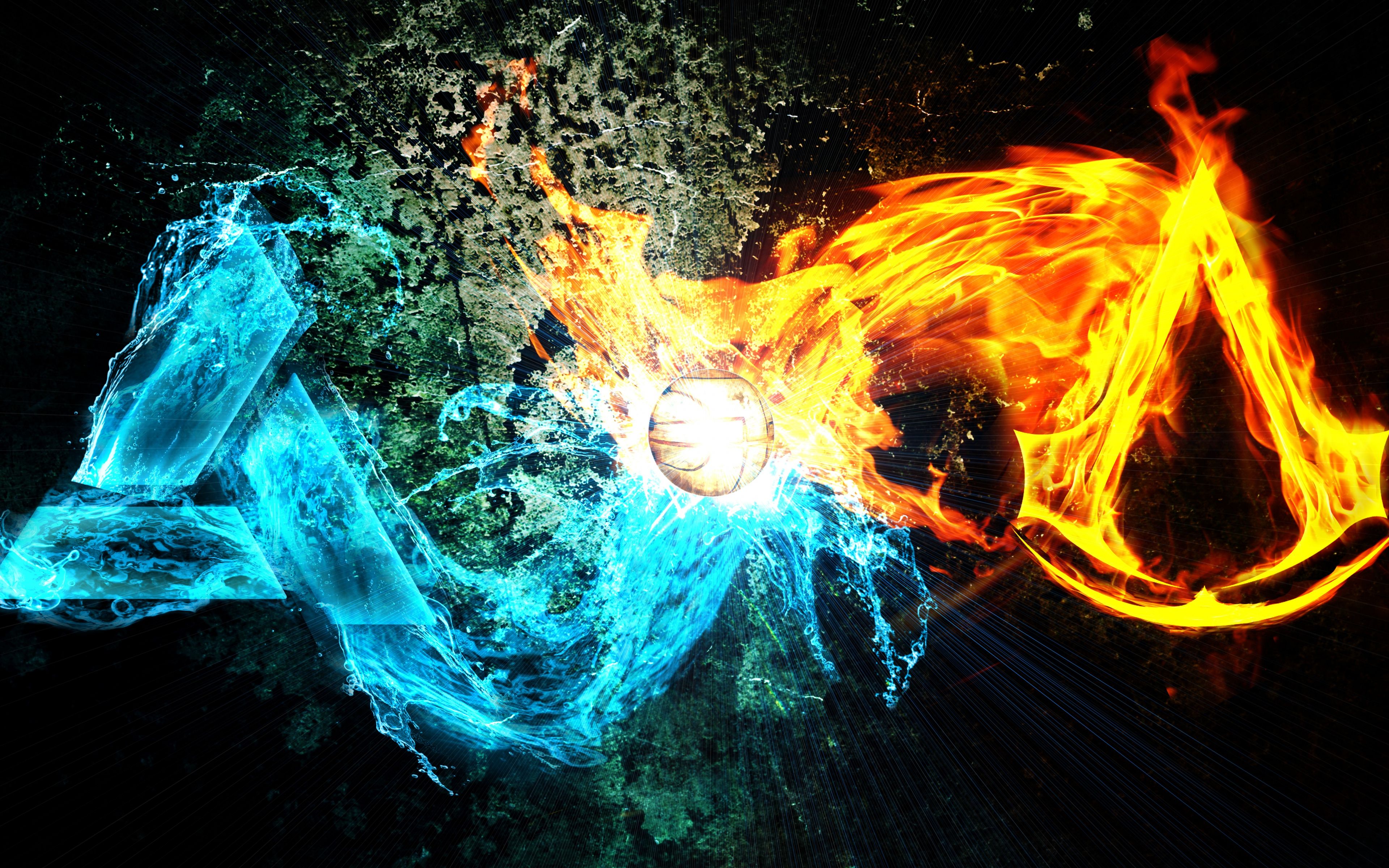 fondo de pantalla de juegos 4k,agua,fuego,fuego,calor,gráficos