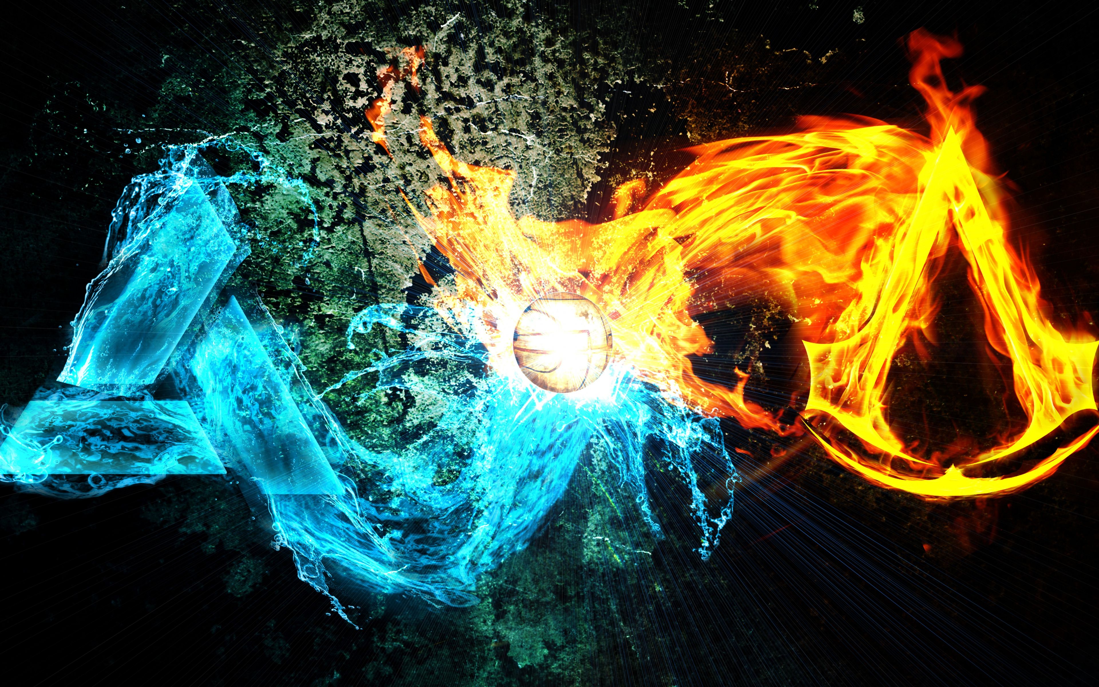 4k gaming wallpaper,wasser,flamme,feuer,hitze,grafik