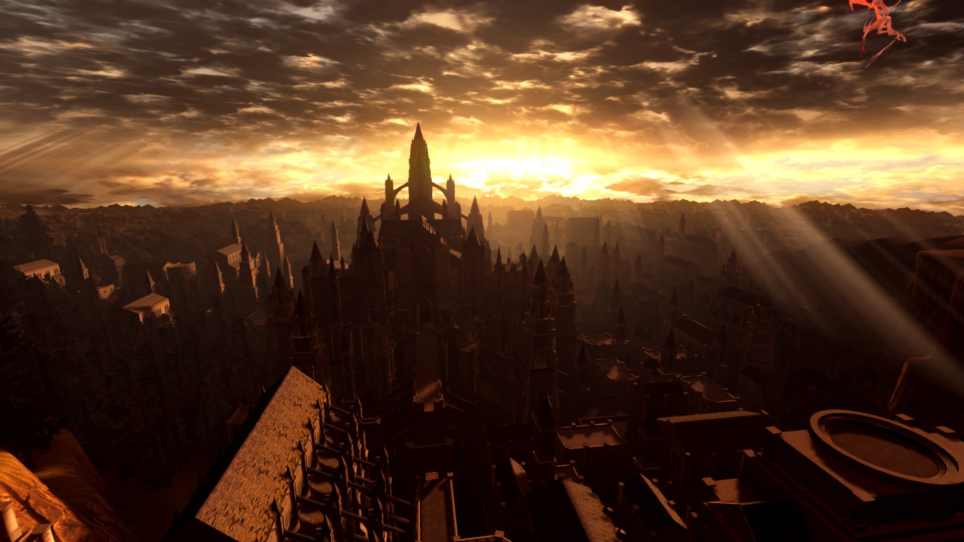 dark souls wallpaper,sky,horizon,morning,sunlight,sunset