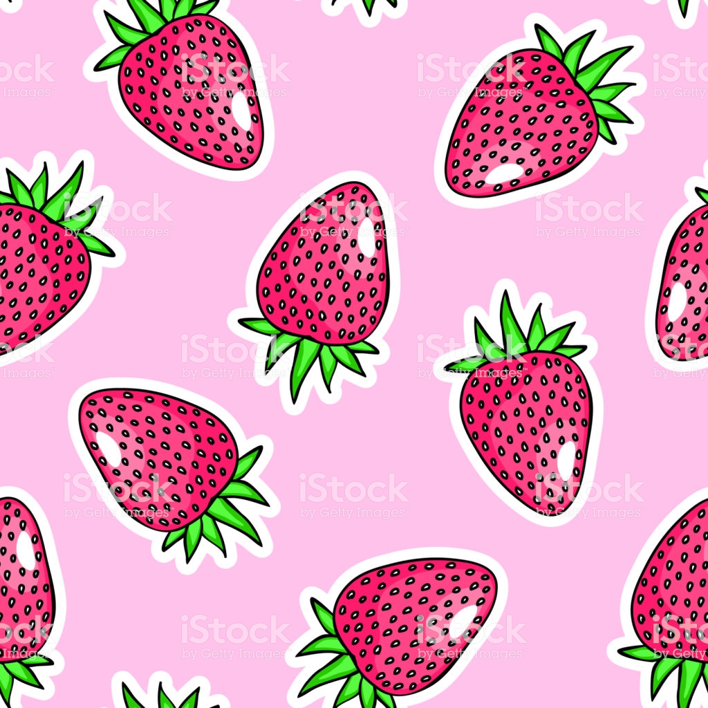 kawaii wallpaper,strawberry,fruit,strawberries,pink,pattern