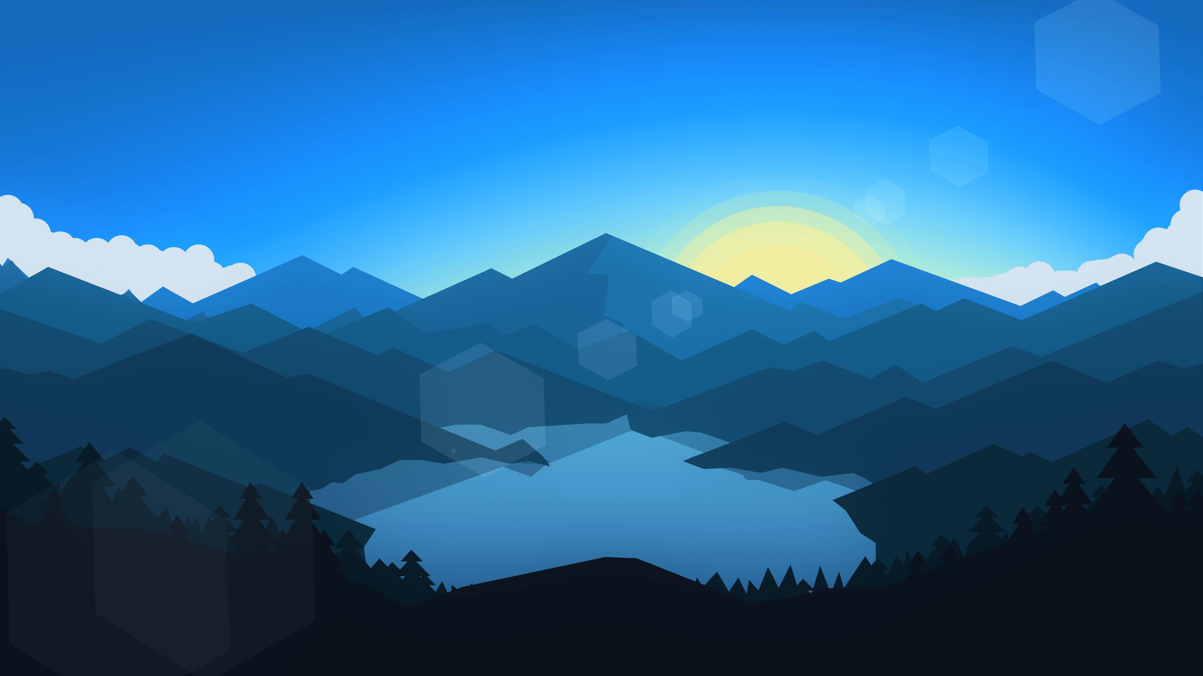 minimalist wallpaper,sky,mountainous landforms,mountain,blue,nature