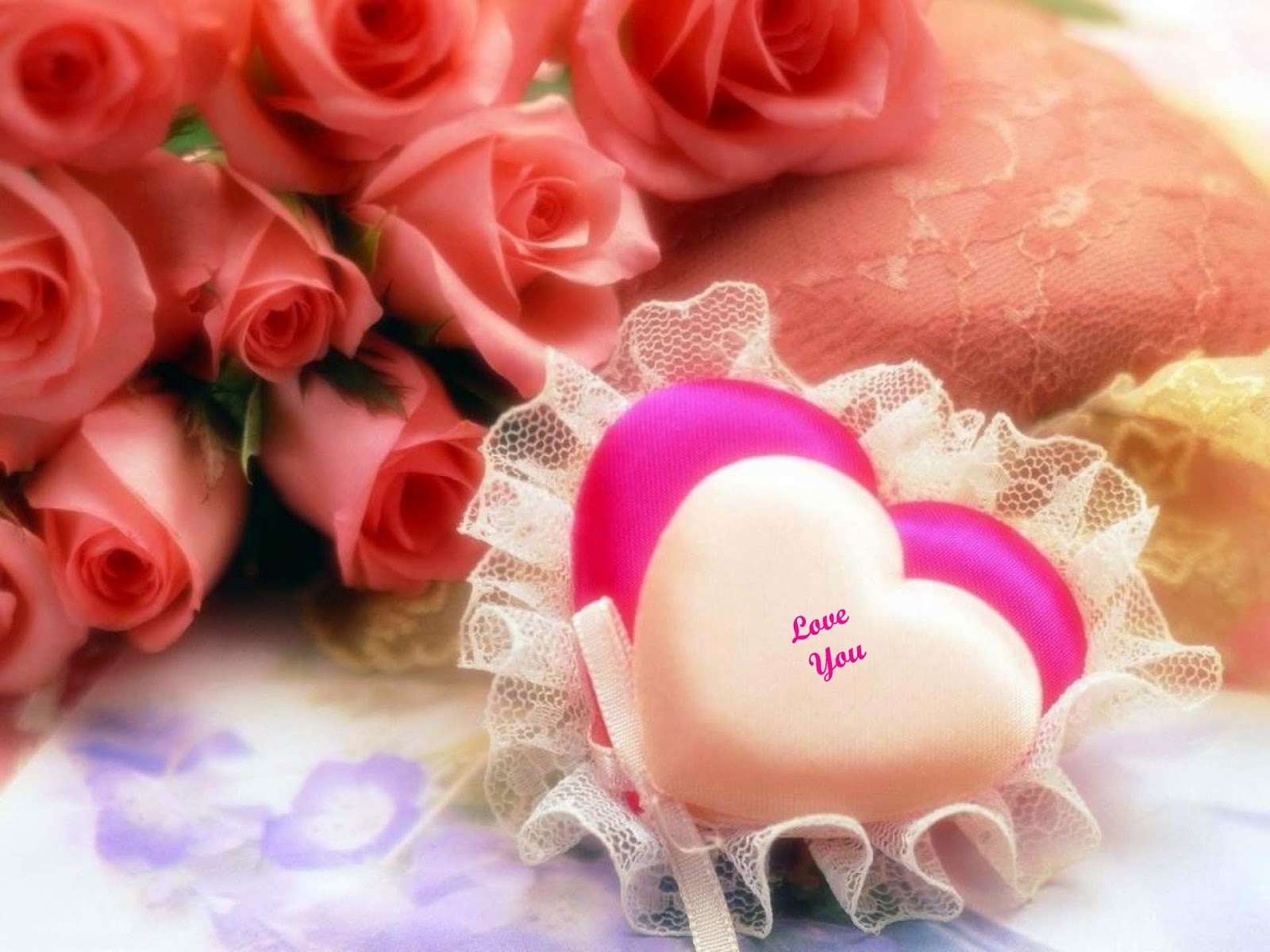 아름다운 벽지,분홍,장미,심장,발렌타인 데이,사랑