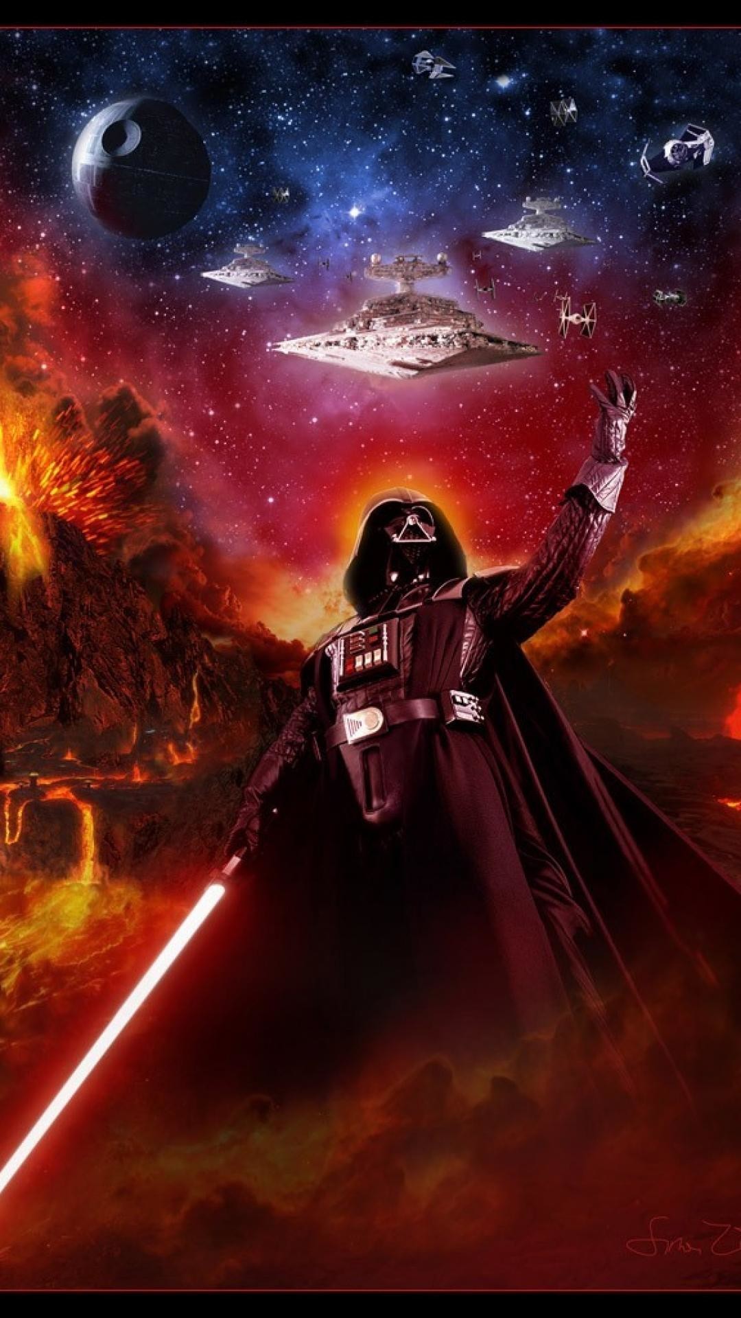 wallpaper 1080x1920,cg artwork,geological phenomenon,space,darth vader,fictional character