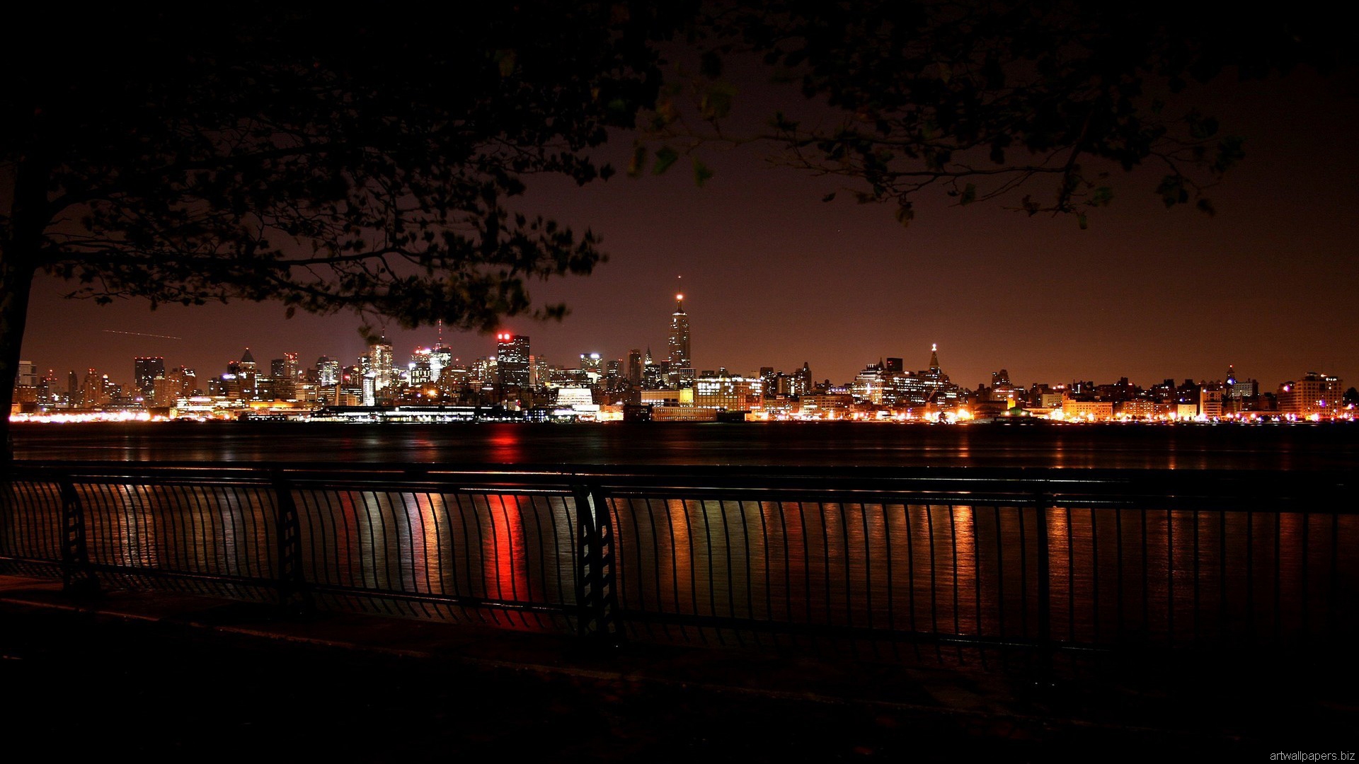 fonds d'écran full hd 1920x1080,nuit,ciel,ville,horizon,paysage urbain