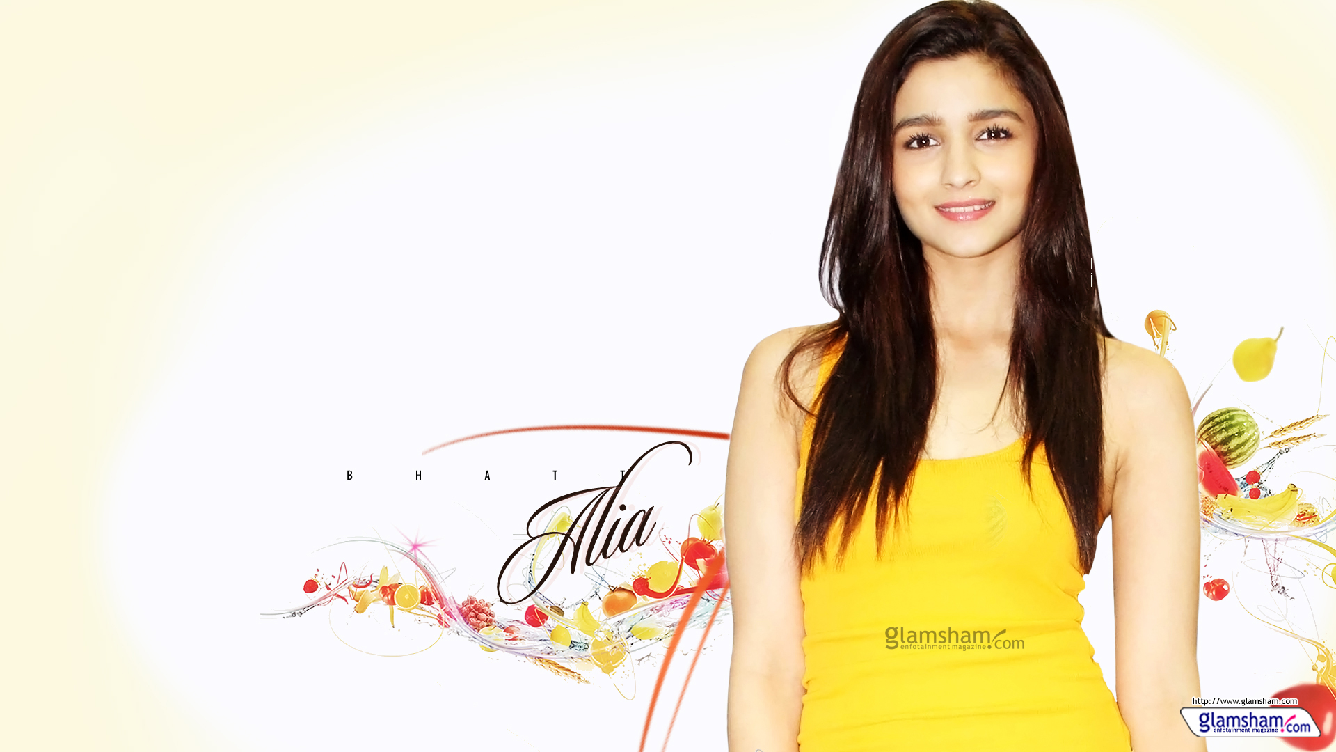 alia bhatt fond d'écran hd,jaune,beauté,cheveux noirs,mannequin,sourire