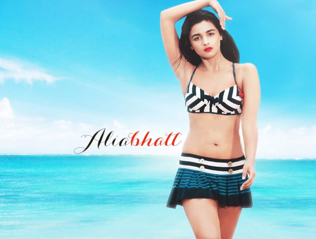 alia bhatt hd wallpaper,clothing,bikini,swimwear,waist,skin