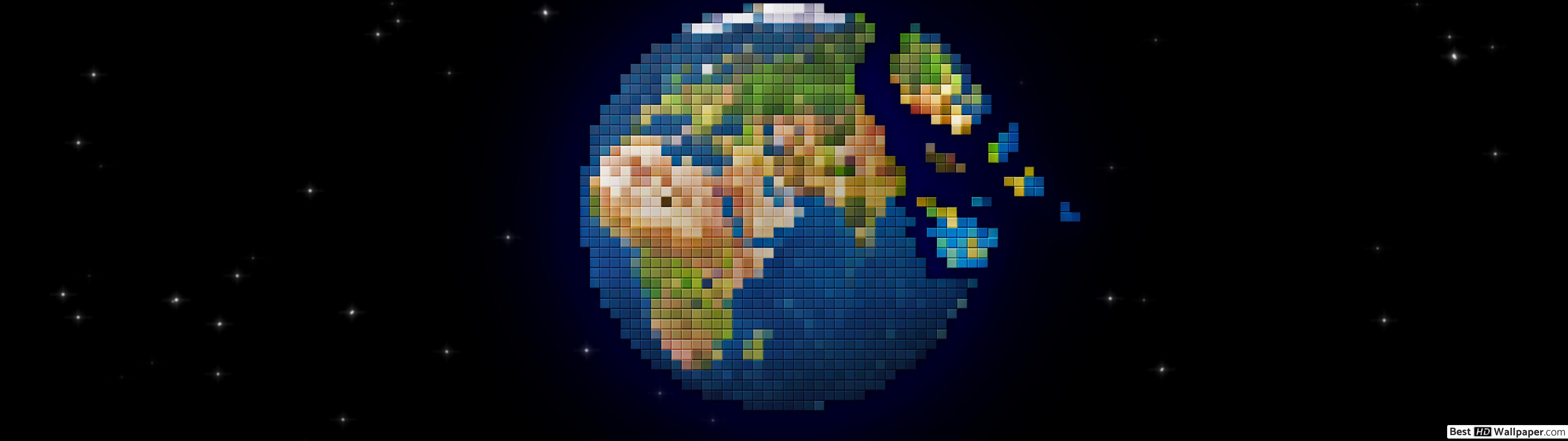 carta da parati pixel,mondo,terra,pianeta,globo,spazio