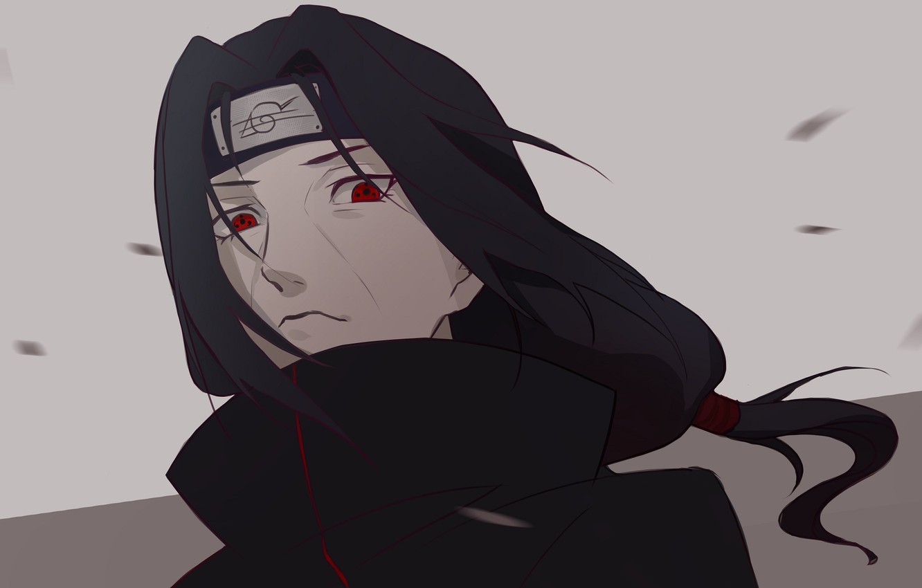 fond d'écran itachi,cheveux noirs,illustration,anime,dessin,animation