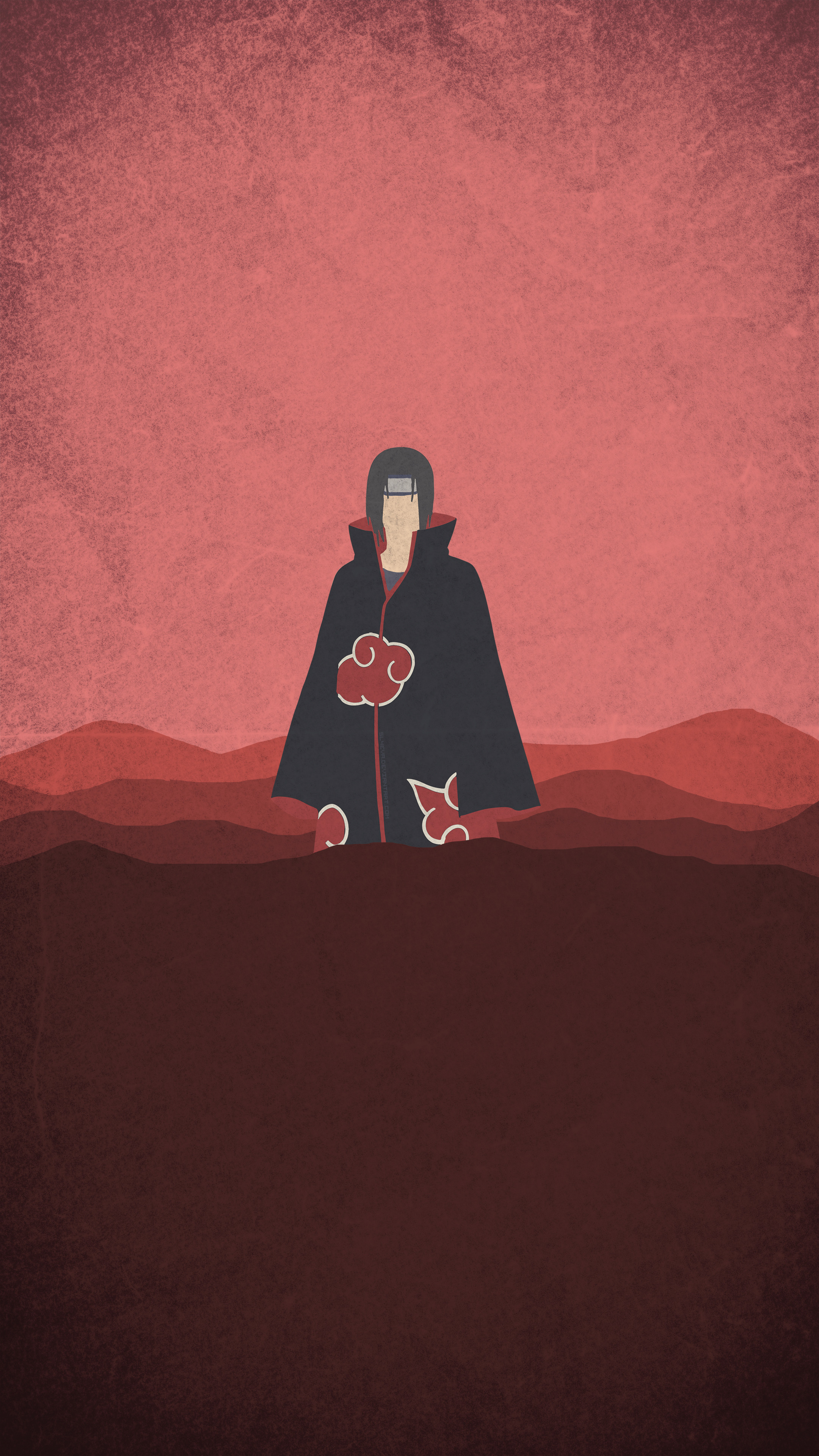 Itachi Wallpaper Red Maroon Sitting Art Illustration 360 Wallpaperuse