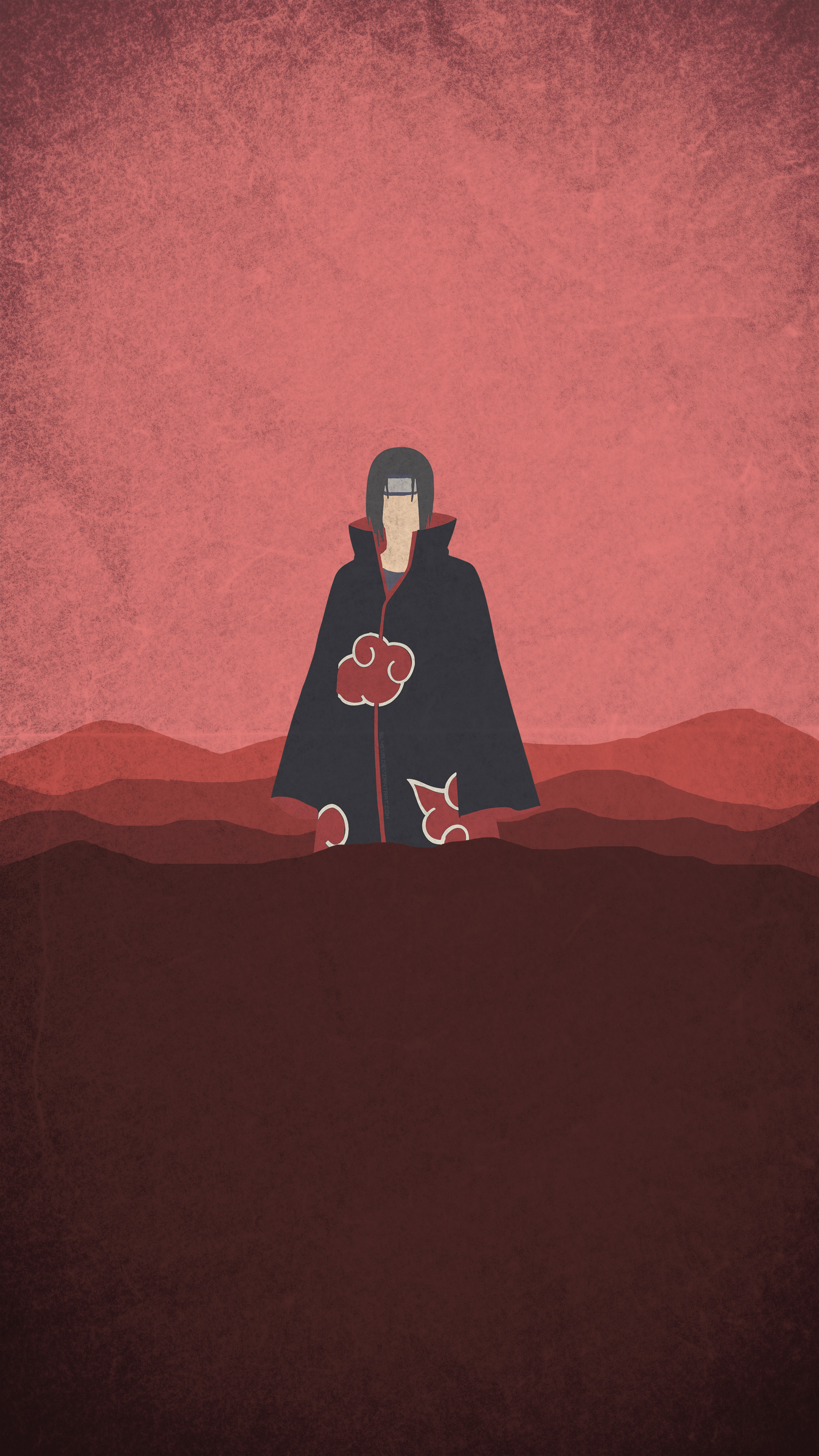 itachi wallpaper,red,maroon,sitting,art,illustration