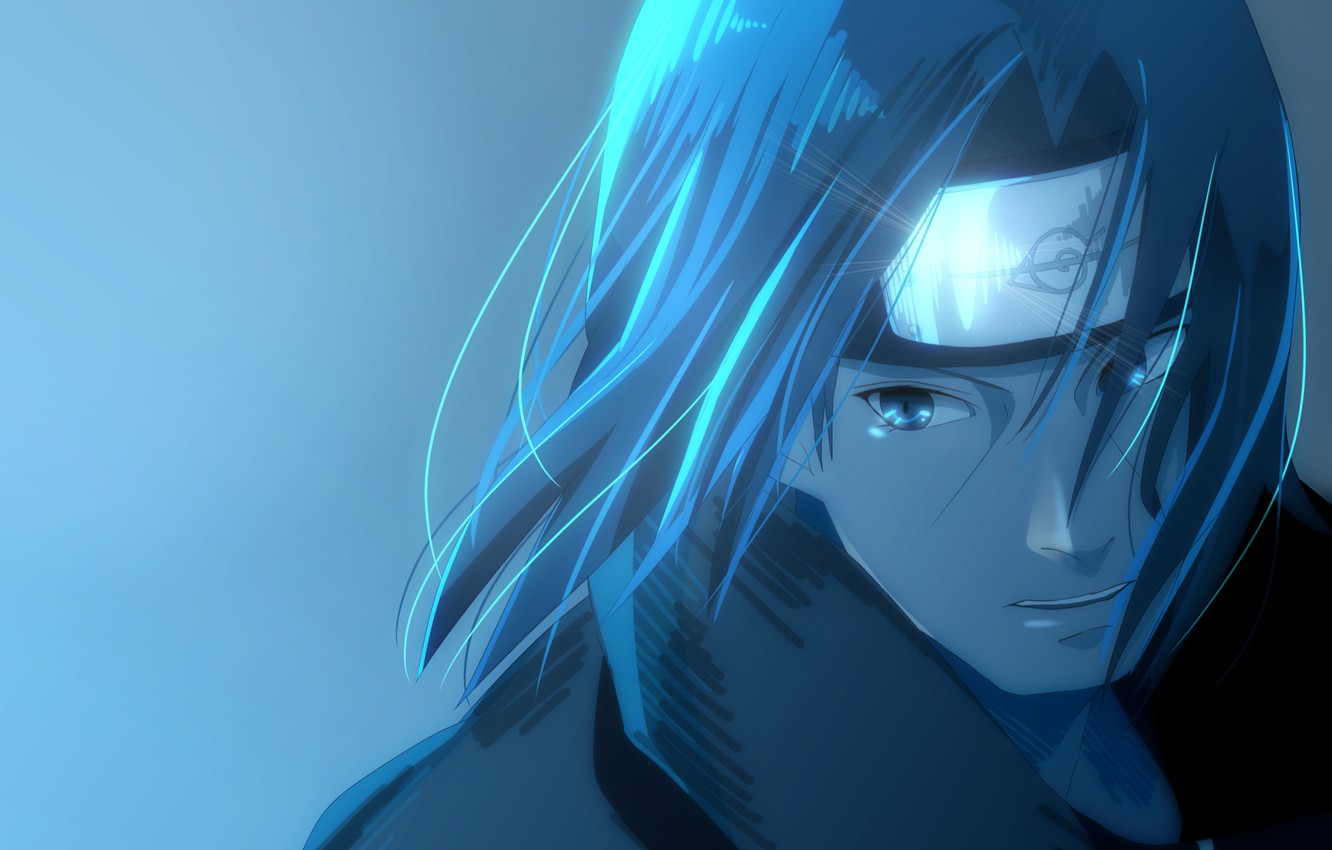 fondo de pantalla de itachi,cara,azul,cg artwork,anime,cielo