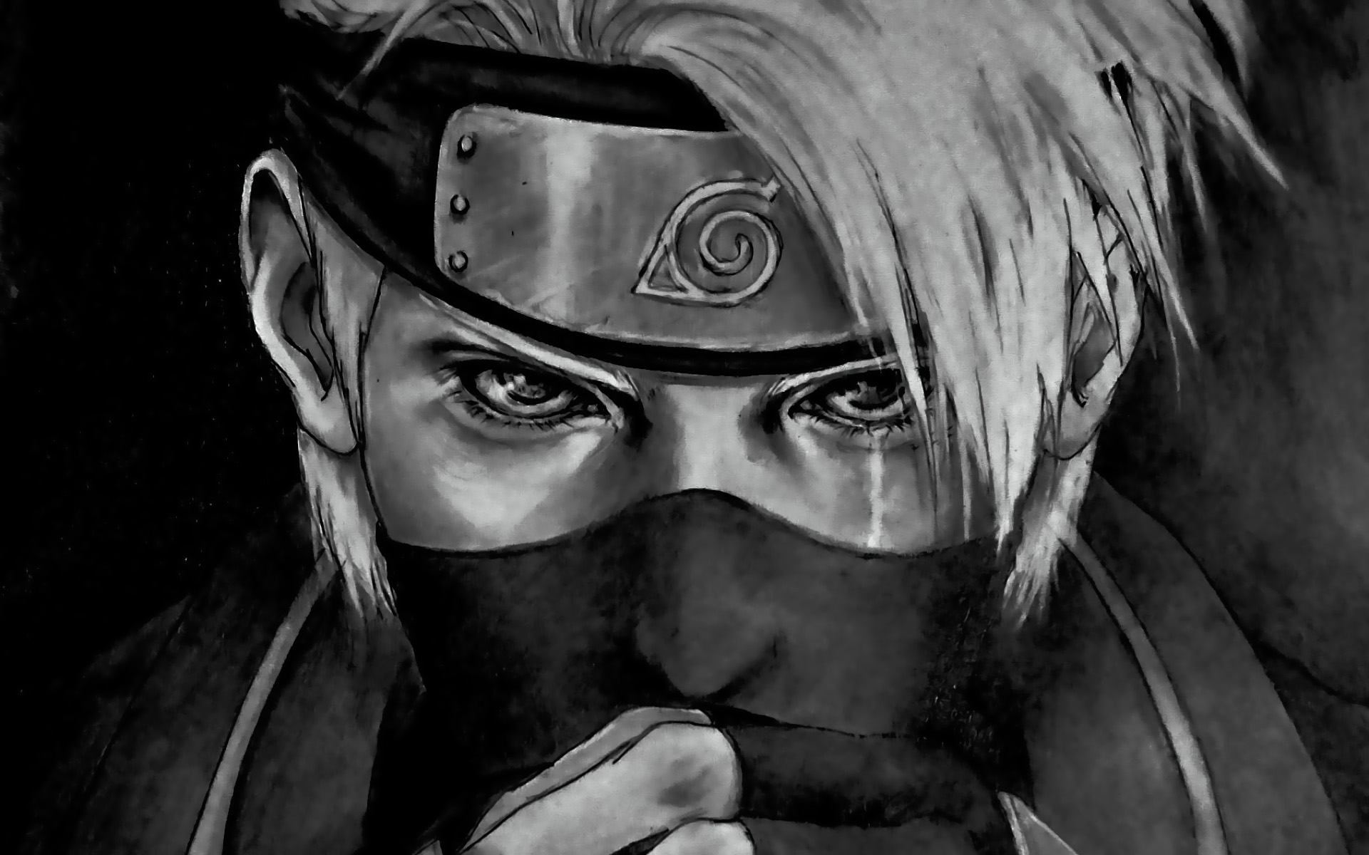 fond d'écran kakashi,dessin,noir et blanc,illustration,esquisser,la photographie