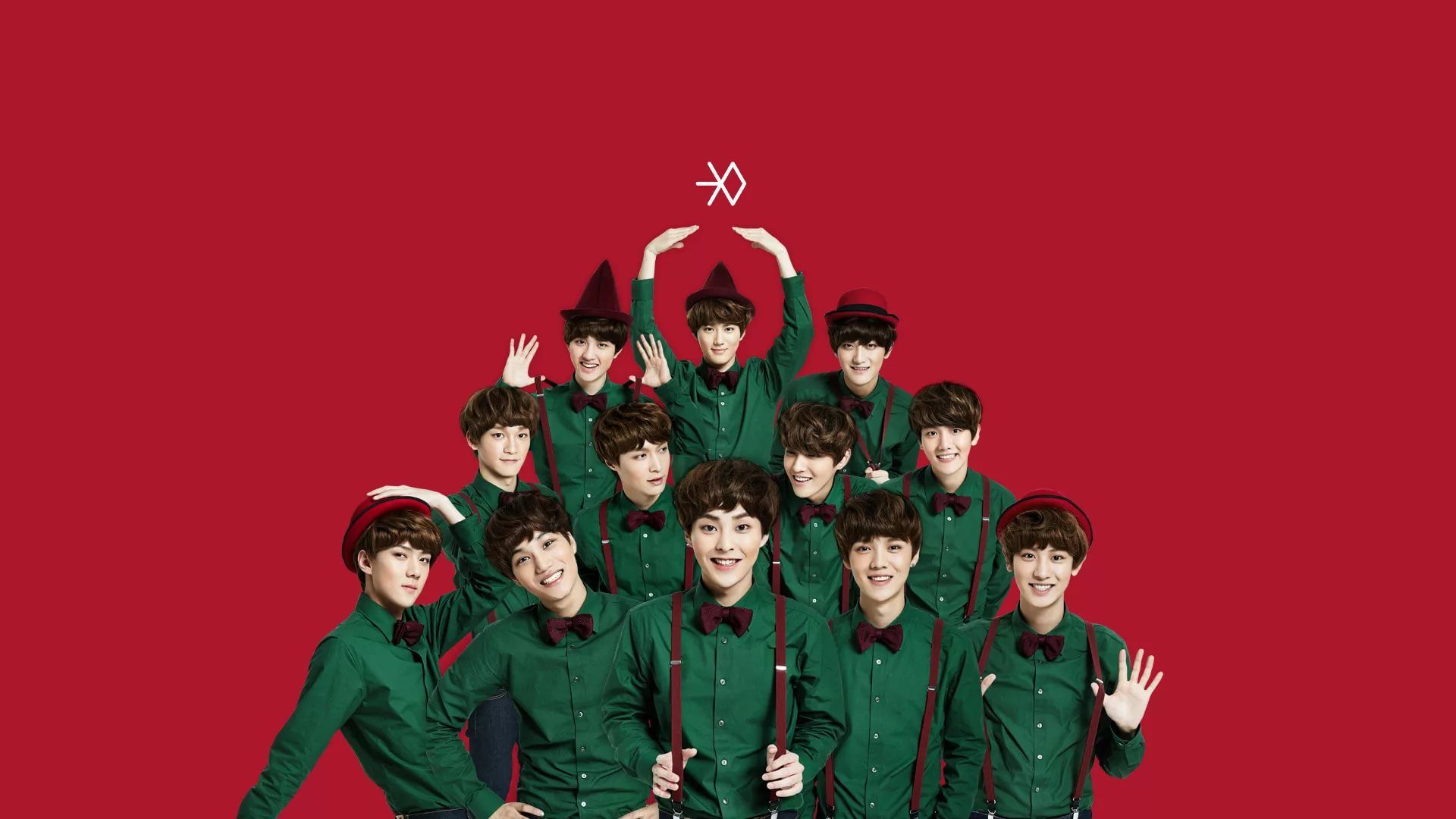exo wallpaper,red,social group,green,team,event