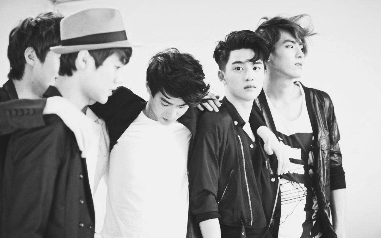 exo wallpaper,photograph,social group,black and white,monochrome,fashion