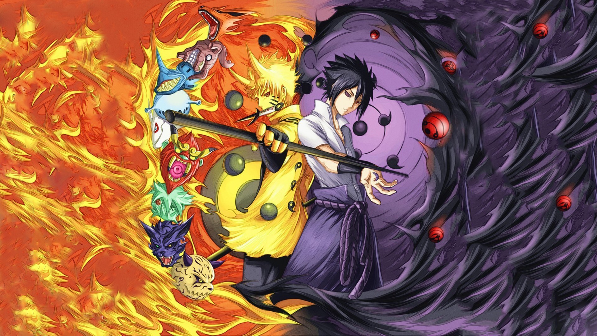 fond d'écran sasuke,dessin animé,anime,illustration,personnage fictif,art