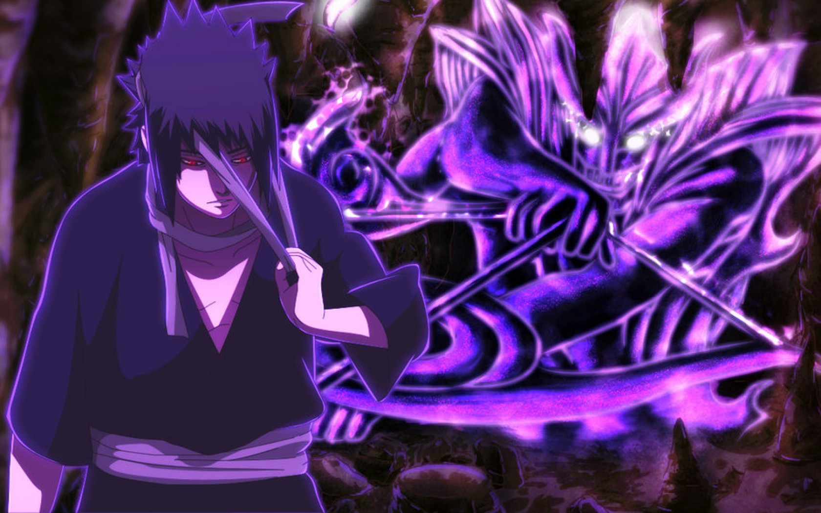 sasuke wallpaper,purple,violet,anime,graphic design,cg artwork